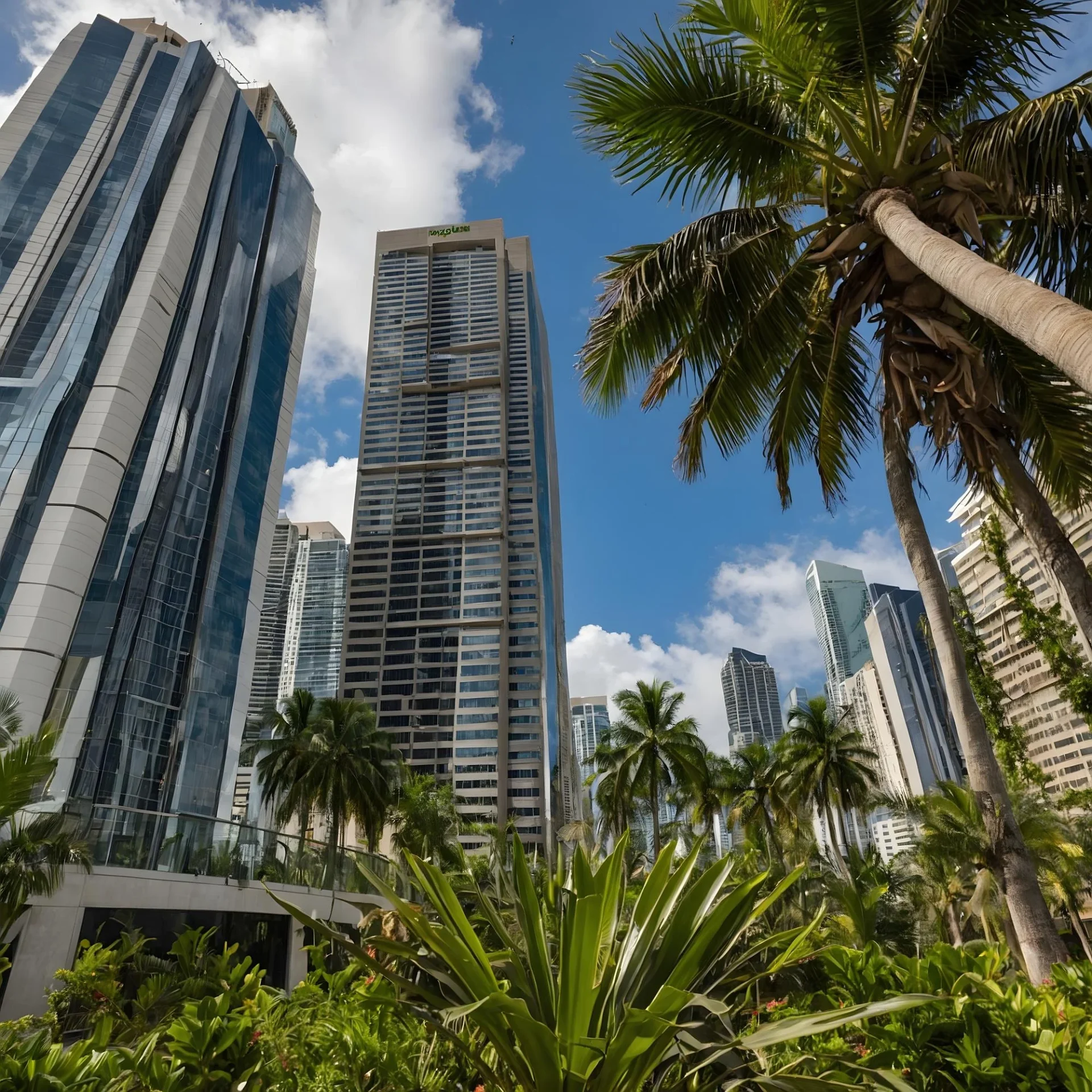Palm trees and towers in Aventura, Florida